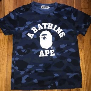 A Bathing Ape Blue Camo Tee Shirt